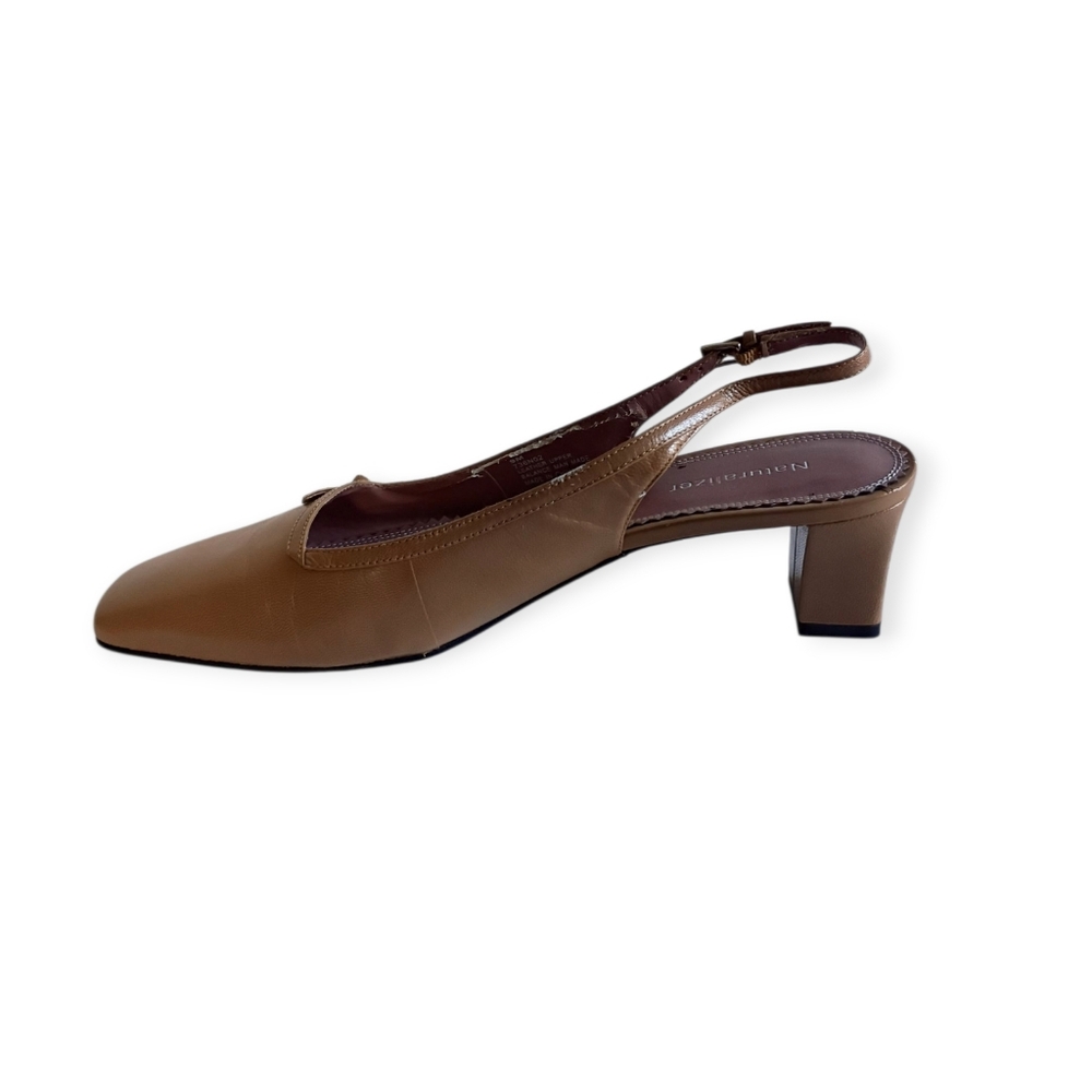 Naturalizer Leather Tan Slingback Heels